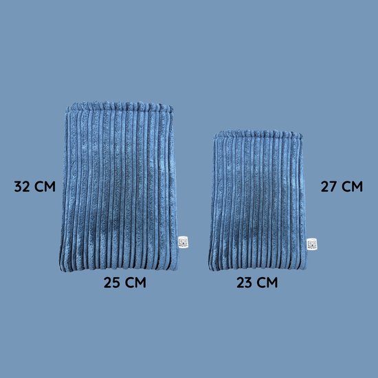 Story Sleeve - Book Sleeve / E-reader Sleeve Double Rib Blue - 27 x 23 cm - Ook geschikt voor E-reader - Boekenhoes - Boekbeschermer - Boekhoes - Booksleeve - Voor boek van Merkloos — afbeelding 2