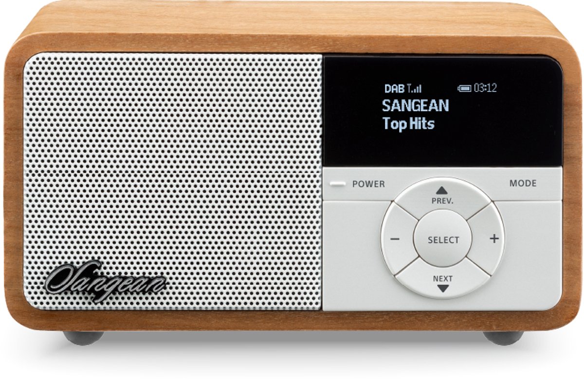 Sangean DDR-7X Radio DAB+, VHF (FM) AUX, Bluetooth Toetsvergrendeling, Oplaadbaar Hout (licht)