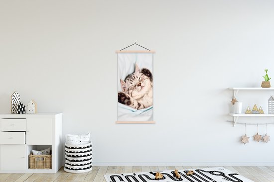 Porte-affiche avec affiche - Affiche scolaire - Chaton - Lit - Pieds - Filles - Enfants - Garçons - Enfant - 60x120 cm - Lattes transparentes
