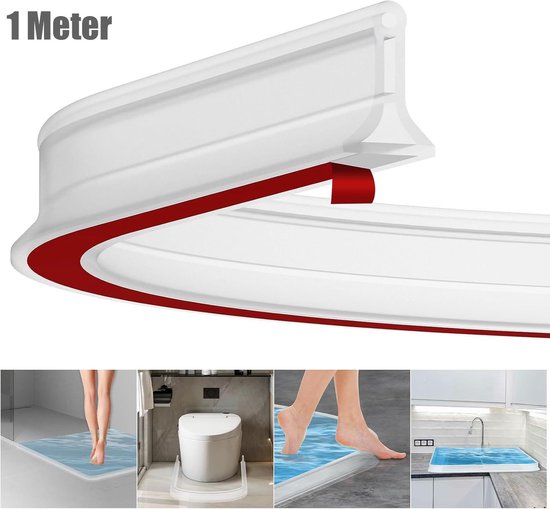 1 Meter Doucheafdichting Zelfklevende Spatstrip, Waterstopper voor Douche Badkamer