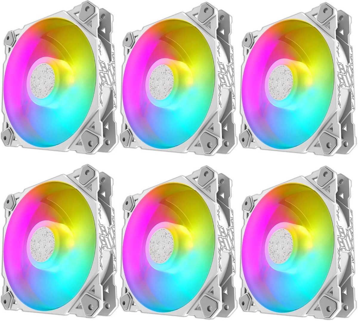 120 mm RGB Ventilator Set - 6 Stuks voor Stil Koelen van PC