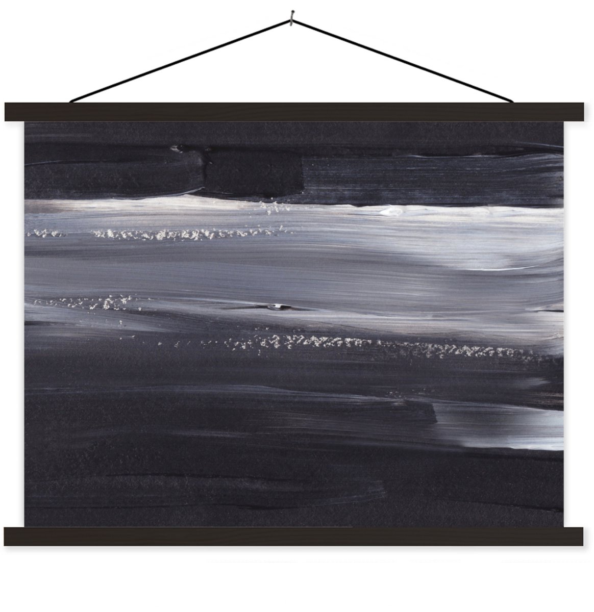 Posterhanger incl. Poster 150x113 cm - Schoolplaat - Verf - Abstract - Zwart - Textielpost