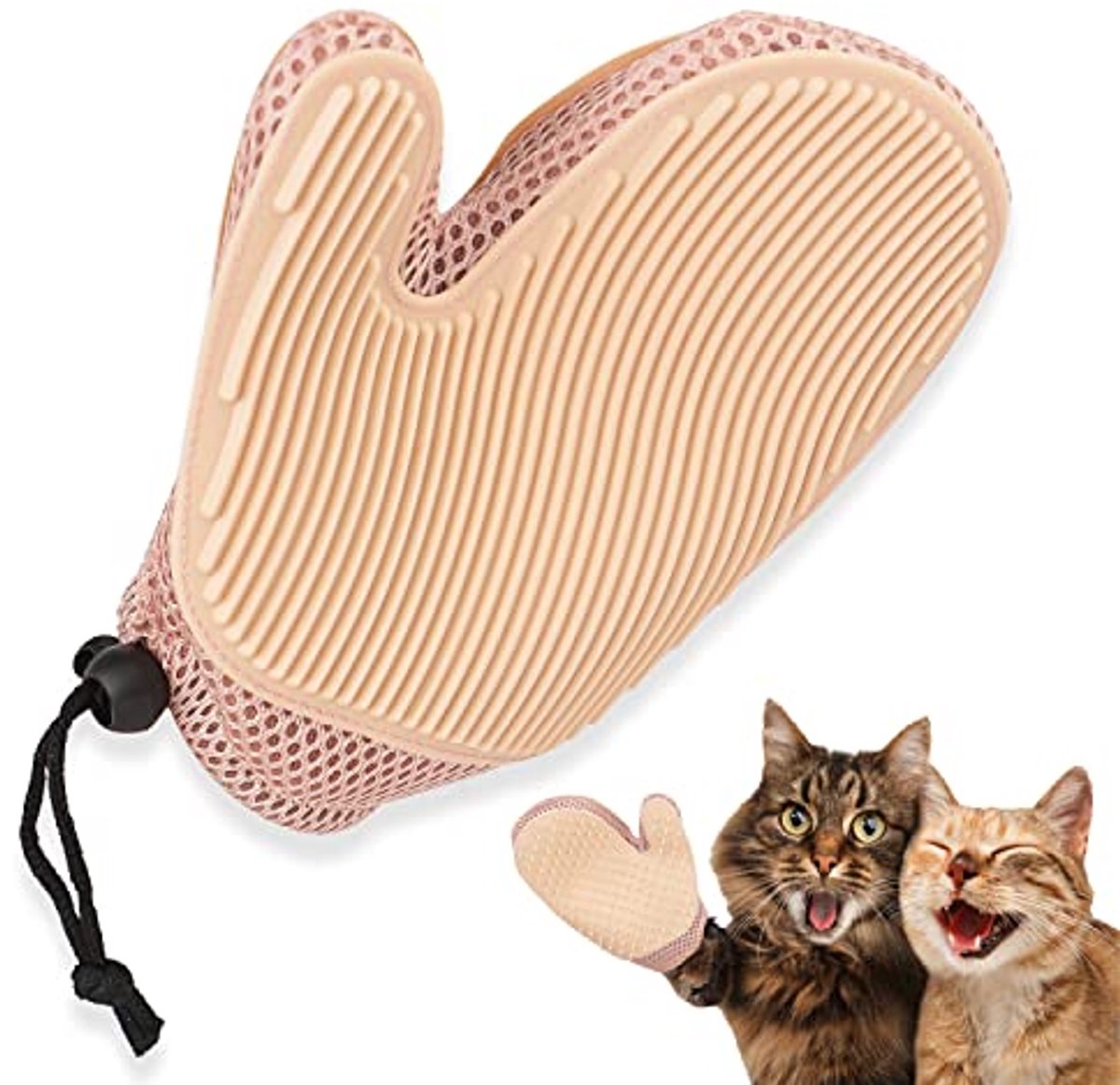 handschoenen - Massagehandschoenen - Statische haarverwijderingshandschoenen - Voor het verwijderen van dierenharen van meubels en kleding - Geschikt voor katten en honden - Schoonmaakbenodigdheden - 21 x 5,5 cm - Groot formaat - roze