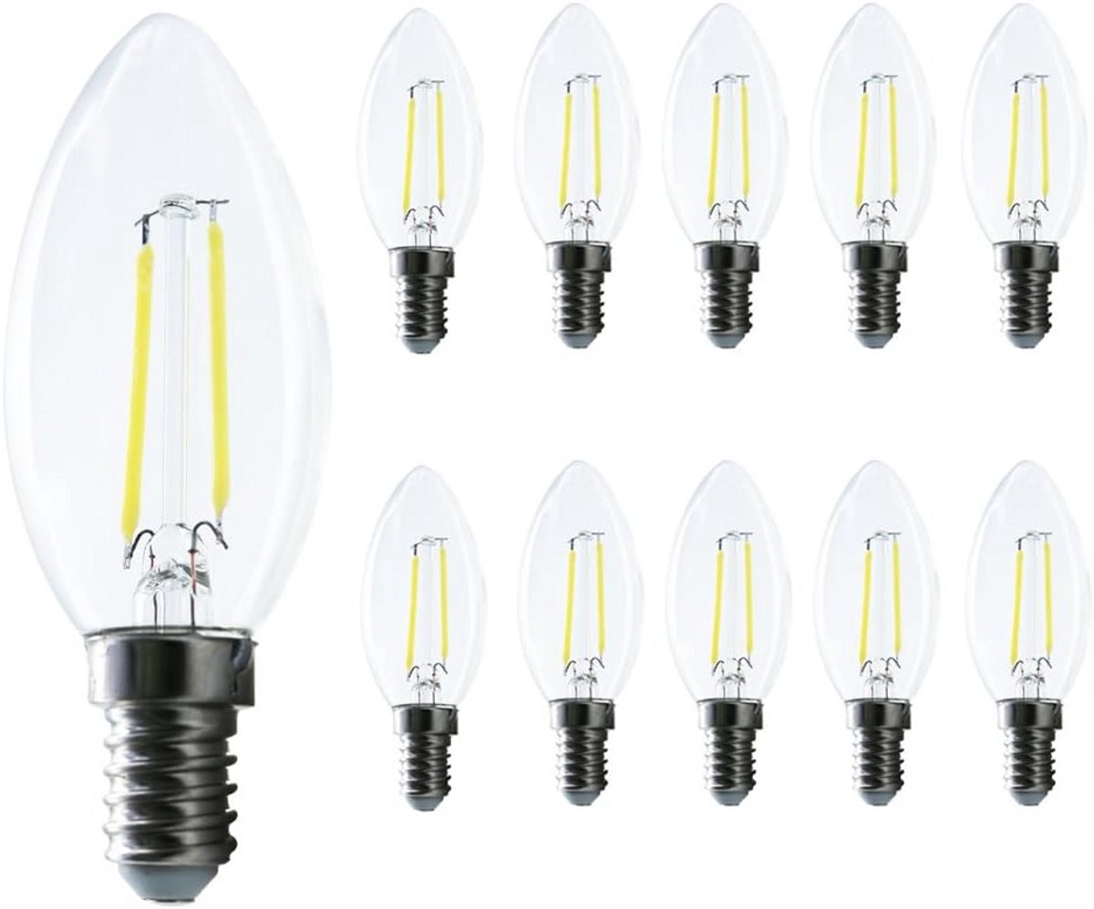 LED E14 Kaarslampjes Vervangend 20W Gloeilamp 2W Filament Koud Wit Pak van 10