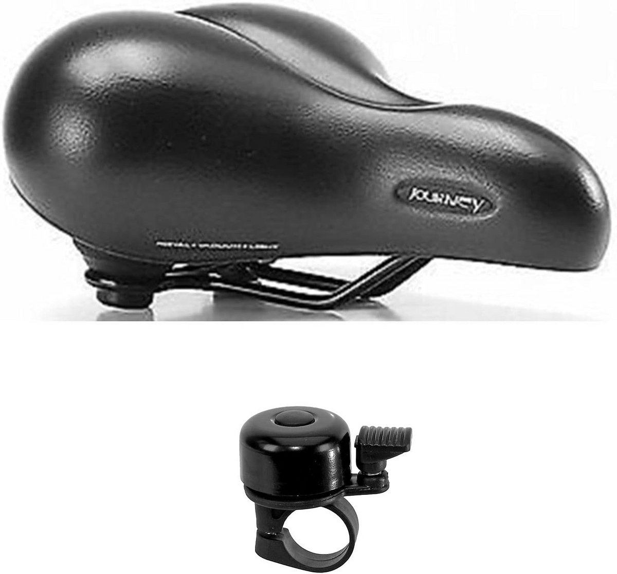 Comfortabel Fietszadel Zwart Uniseks - Gevoerd & Ergonomisch - Inclusief Fietsbel