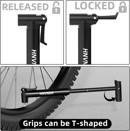 Draagbare Mini Fietsenpomp 100 PSI voor Fietsbanden en Ballen (Presta & Schrader) — afbeelding 3