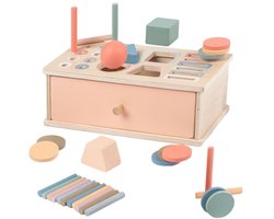 Montessori Kleur Sorteren Speelgoed - 3-in-1 Houten Object Permanente Box met Lade Vorm Matching Sensorisch Speelgoed - Vorm Sorteren Educatie voor Baby Peuter Jongens Meisjes Drop Druk Box