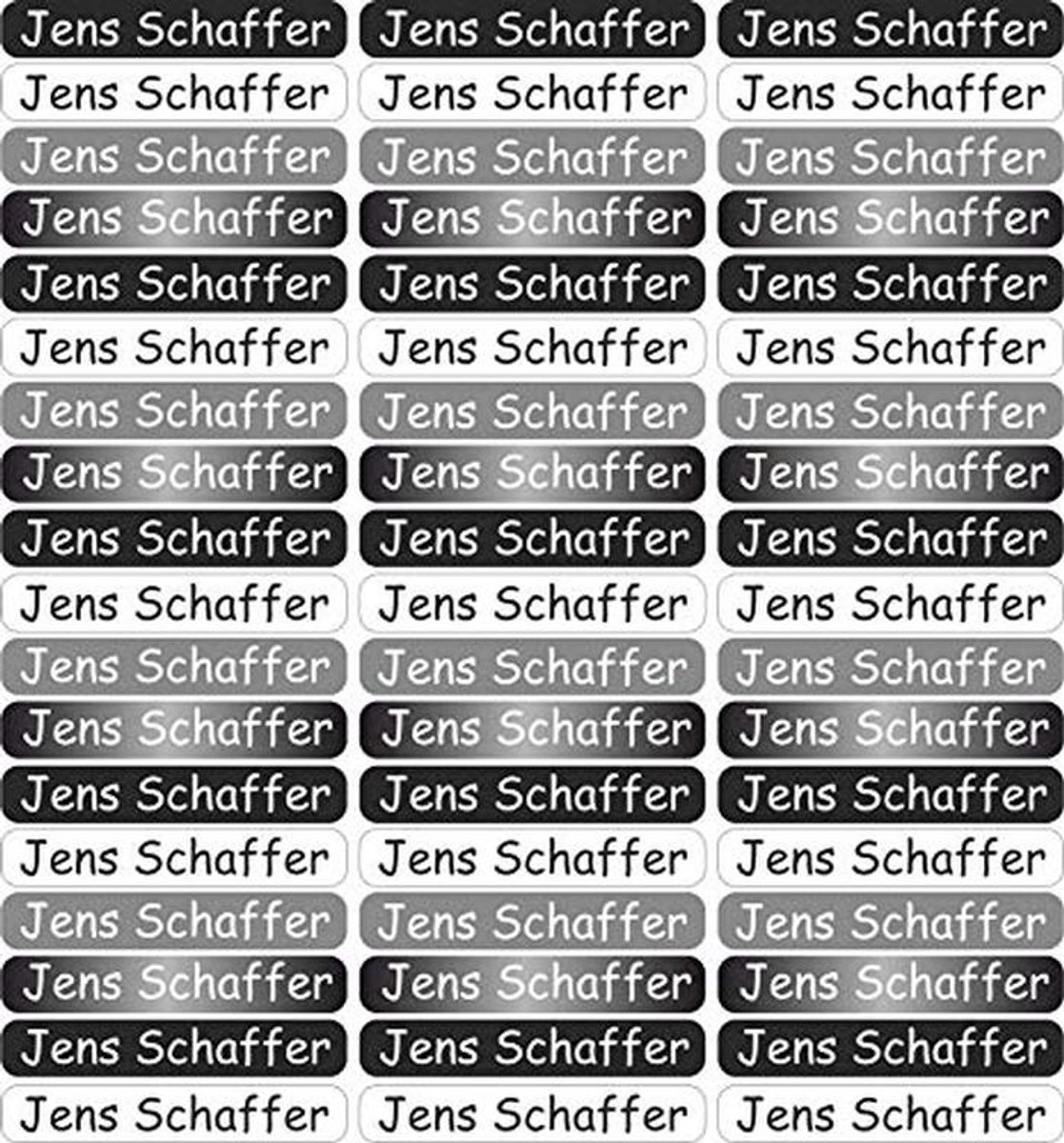 Persoonlijke Naamstickers - Mini - Zwart - Wit - Zelfklevend - 40 x 6 mm - 270 Stuks - Voor Kinderen en School