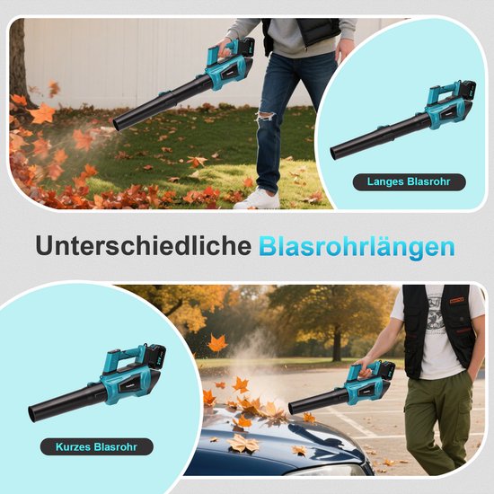 Accu Bladblazer - met Borstelloze Motor - 2x 6000mAh Accu en Lader - 306 km/h Windsnelheid - 5 Standen + Turbostand - voor Huis, Tuin en Werk - bladblazer elektrisch - bladblazers van Merkloos	 — afbeelding 5
