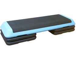 Trainings Step 110×40,64×10-20,3cm Fitness Step Blauw Plastic Met 4 Verhogingsblokken Instelbare Hoogte Cardio En Krachttraining Thuis Gym Algemeen Gebruik