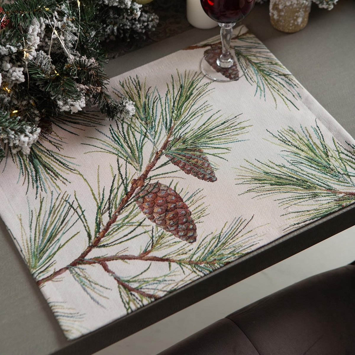 Kerst Tafelkleed Groen Kerstboom Gobelin Rechthoekig Woonaccessoire Feestdagen