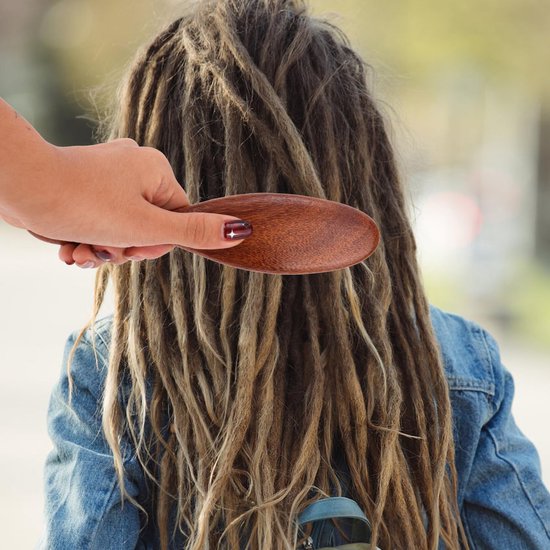 2x Houten Loc Kammen voor Dreads en Microlocs - Hoofdhuidmassageborstel voor Dreadlocks van Merkloos — afbeelding 4