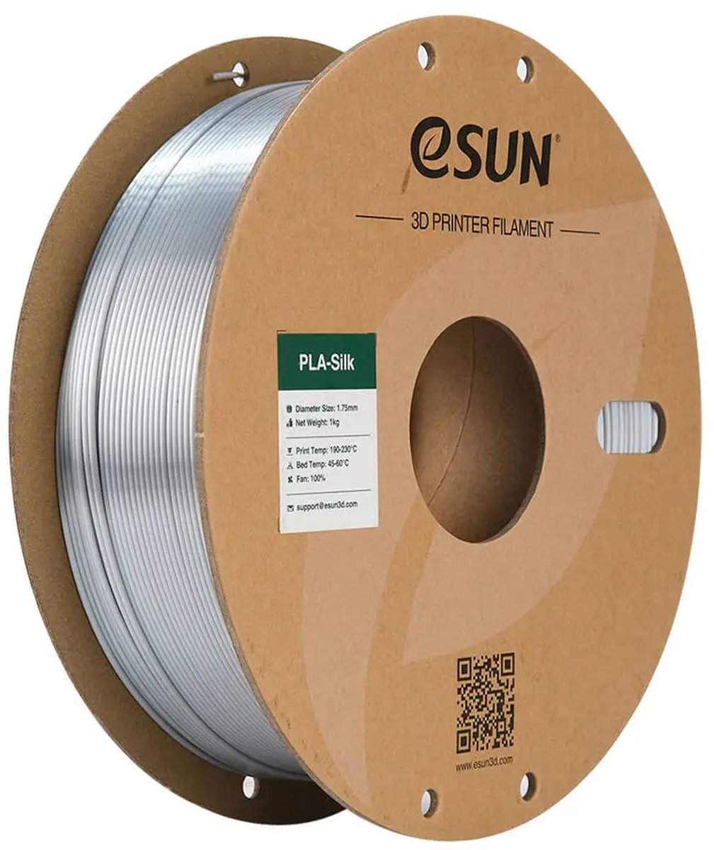 eSun PLA-Silk Zilver / Silver - 1 kg - 1.75 mm - 3D printer en 3D pen filament — afbeelding 1