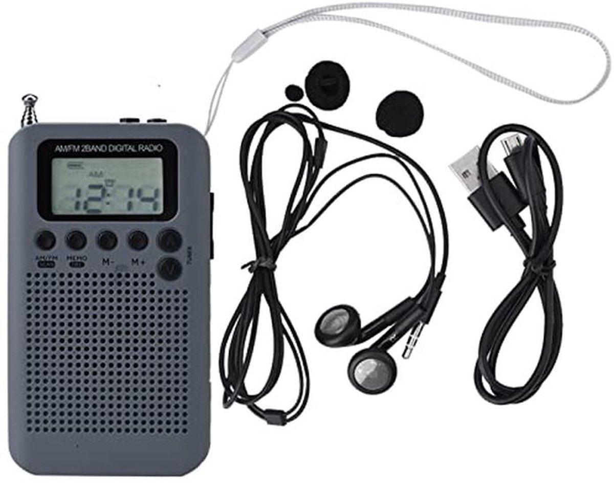 Draagbare Mini Radio met LCD-scherm - 2 Band Stereo Radio voor Wandelen en Jogging