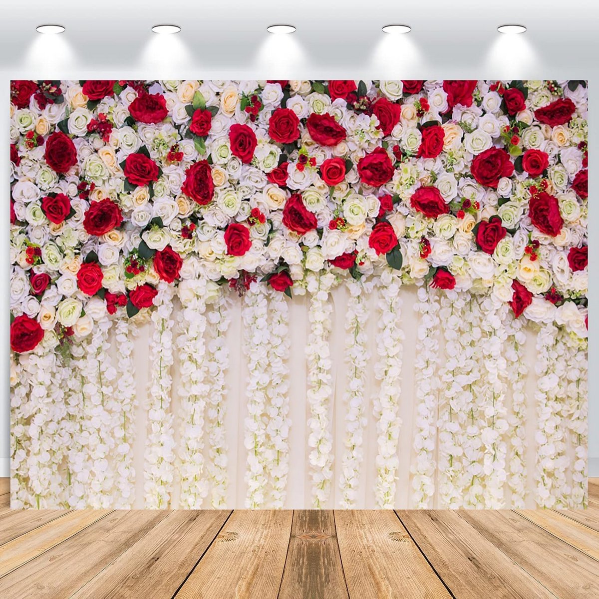 Romantische bloemenwand achtergrond 3 x 2,5 m voor bruiloften en feesten