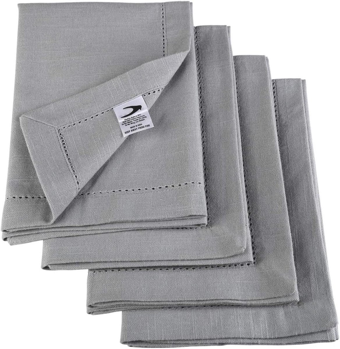 100% Linnen Look Katoenen Servetten Set van 6 - Stijlvol Grijs