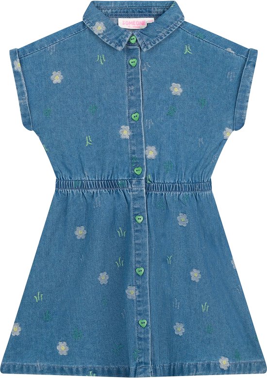 Someone MARLEY-SG-51-F Meisjes Jurk - DENIM BLUE