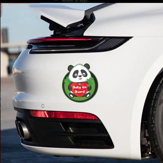 Schattige Panda Baby in Auto Sticker - Veiligheidswaarschuwing voor ...