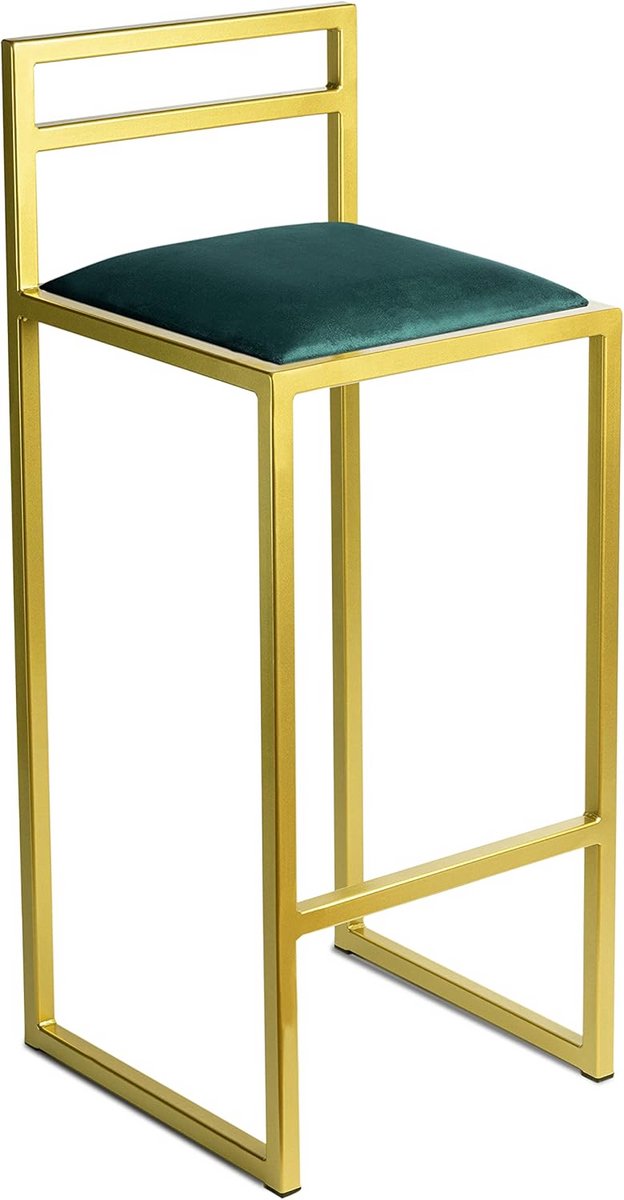 Barkruk Goud Met Rugleuning - Metalen Barstoel 84 cm Loftsfeer