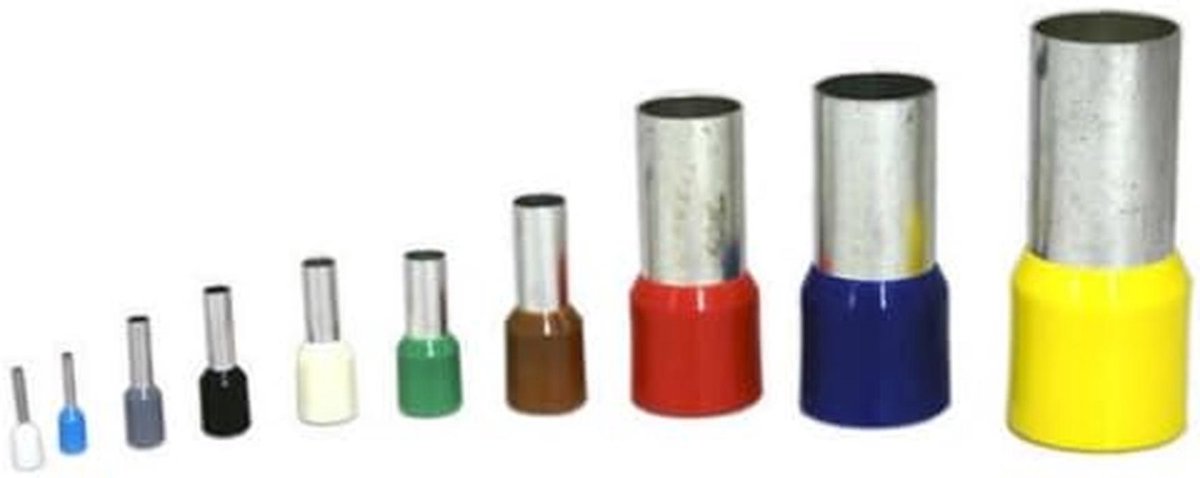 Geïsoleerde Adereindhulzen Set 0.5mm² - 50mm² | Diverse Doorsnedes en Hoeveelheden