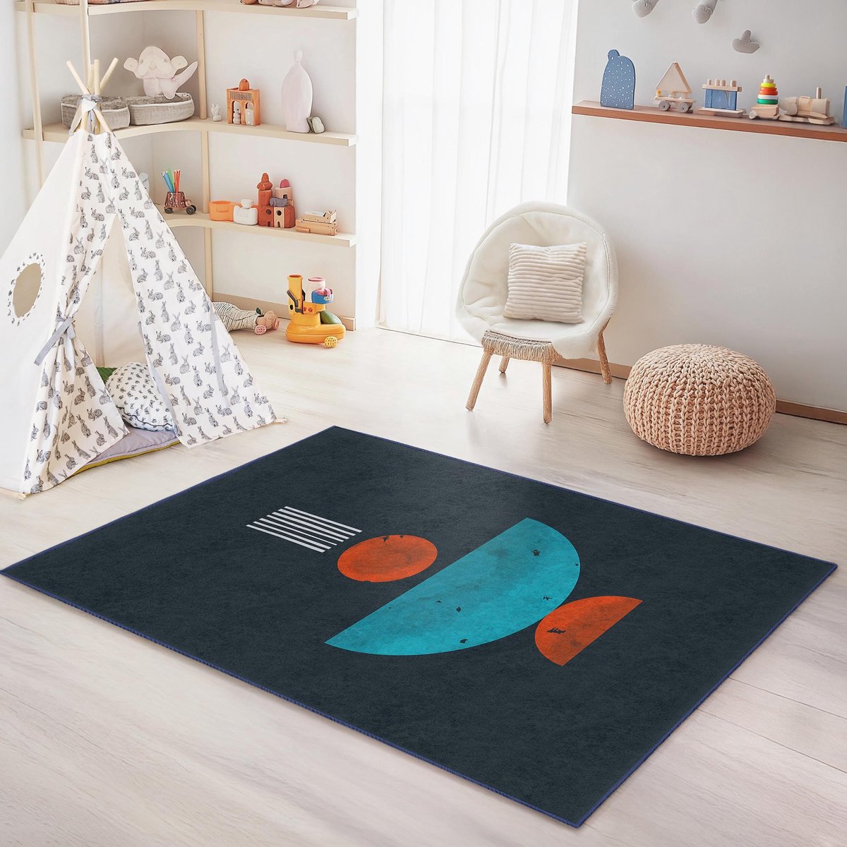 Mila Home - Kindertapijt Rechthoek - Vloerkleed Kinderkamer Tapijt - Speeltapijt - Wasbaar - Antislip - OEKO-TEX Gecertificeerd - 703 1