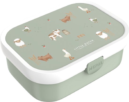 Lunch box Mepal Campus – Boîte à pain avec compartiments pour enfants – Convient pour 4 sandwichs – Little Farm