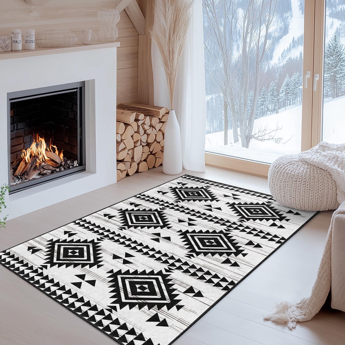 Mila Home - Tapijt Vloerkleed Rechthoek - Wasbaar - Antislip - OEKO-TEX Gecertificeerd - Voor Woonkamer, Slaapkamer, Keuken & Hal -97 3