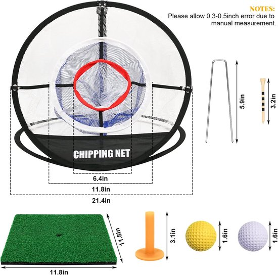 Opvouwbaar Golf Chipping Net met Slagmat en Balset voor Binnen en Buiten van Merkloos — afbeelding 4