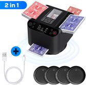 ShopWise Automatische Kaartschudder & Deler - 2 in 1 - Handsfree Kaarten Delen - 360° Rotatie - Oplaadbaar - Extreem Stil 65dB - Incl. 4 Controllers - Kaartenschudmachine - Kaartenschudder - Kaarten Deler Machine