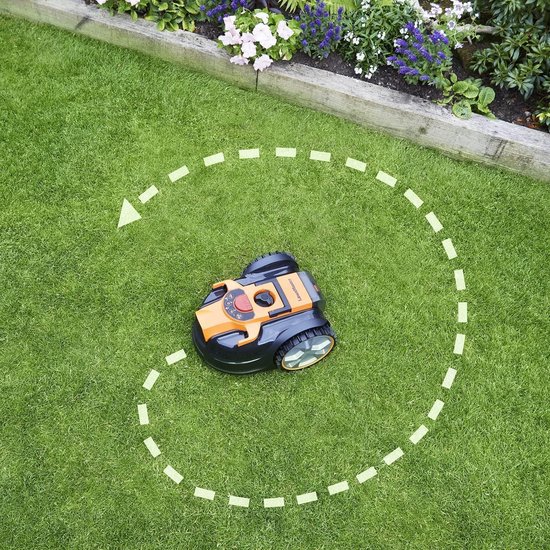 Robotmaaier Zelfrijdend Draadloos voor Tuin tot 80 m² – Mulching, Instelbare Maaihoogte 20-60 mm, Sensoren, 2Ah Accu