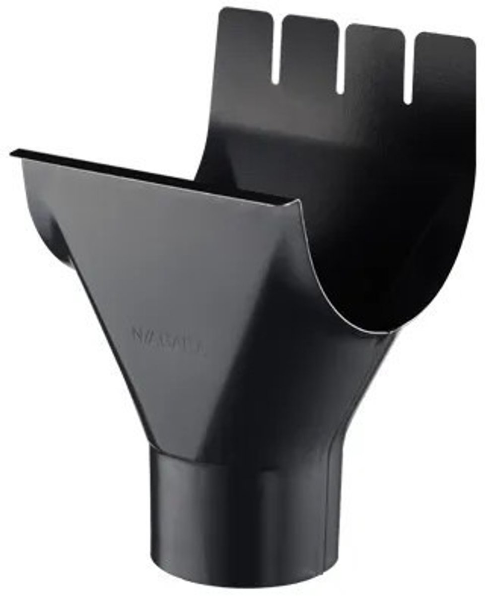 Zinken gootuitloop Zwart Ø 87 mm | Per stuk