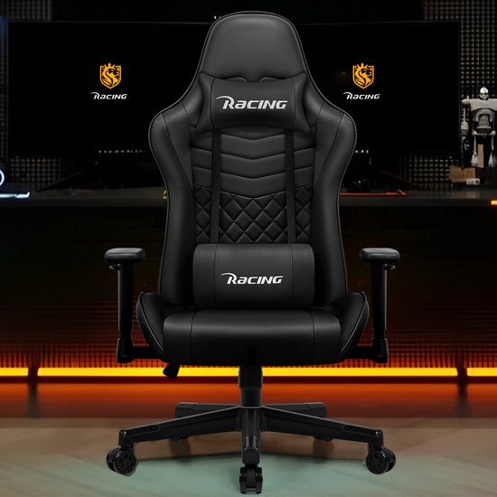 Hiaonyx Gamestoel Ergonomisch Zwart 170° Verstelbaar