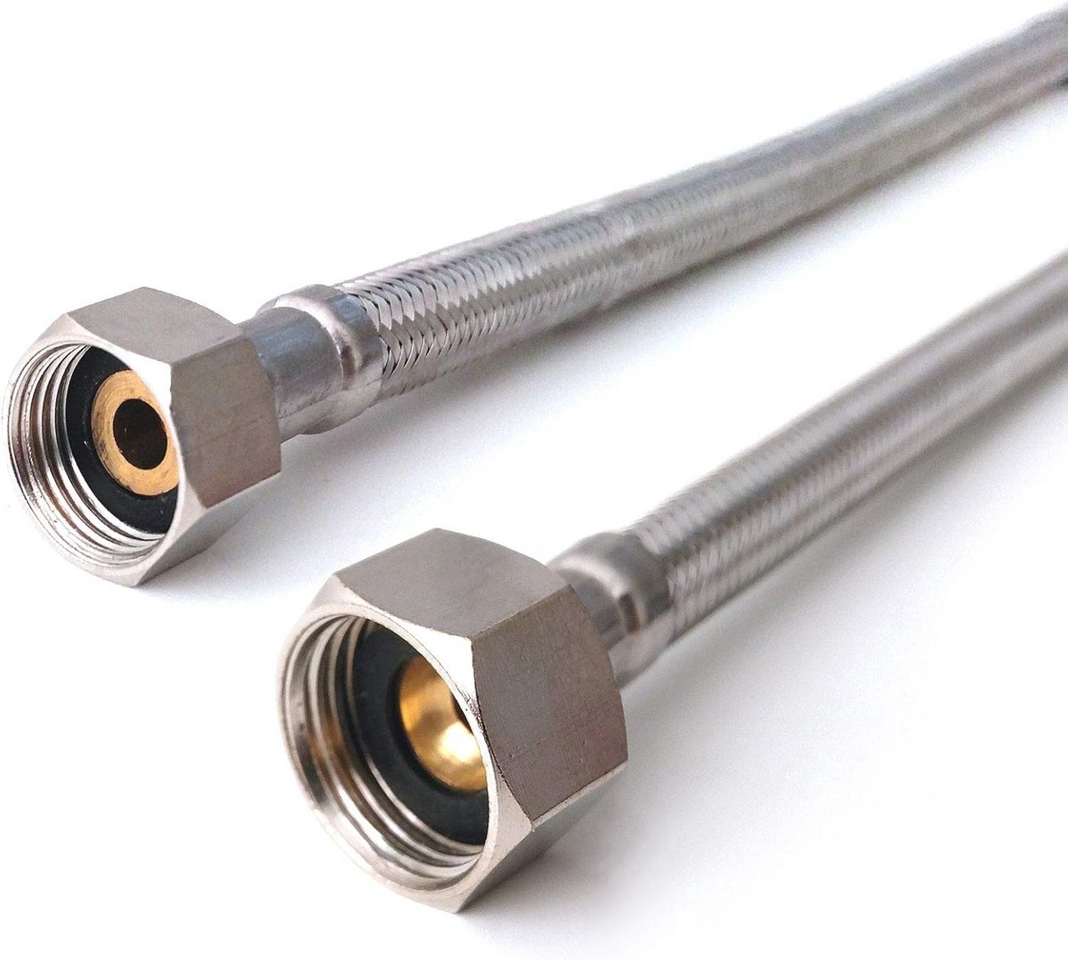 Flexibele Badpijp Verbinder 1/2" x 3/4" BSP 300mm - RVS Gevlochten Slang voor Meerdere Toepassingen