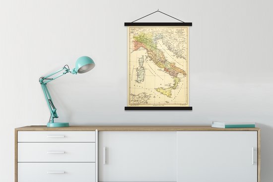 Carte ancienne de l'Italie 60x80 cm