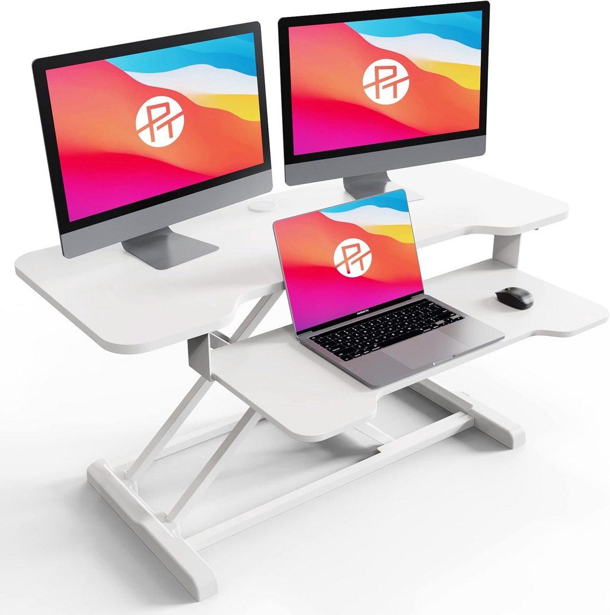 In hoogte verstelbare bureau converter - 36" sta-zit bureau verhoger met toetsenbordhouder