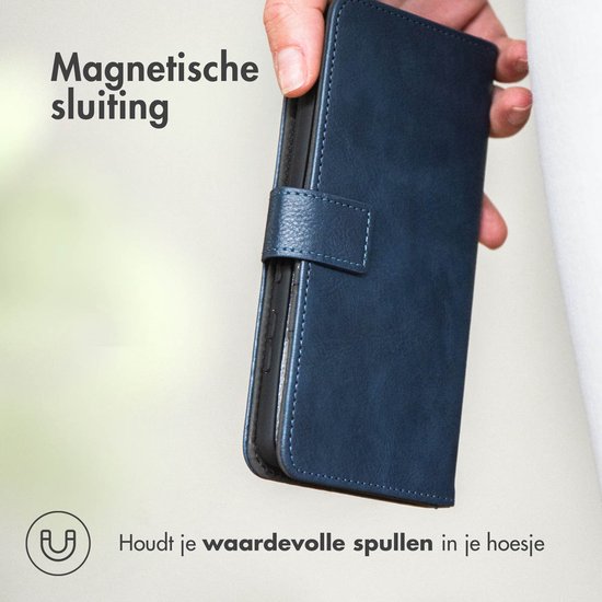 imoshion Étui adapté pour Samsung Galaxy A01 avec porte-cartes - Bookcase de Luxe imoshion - Bleu foncé