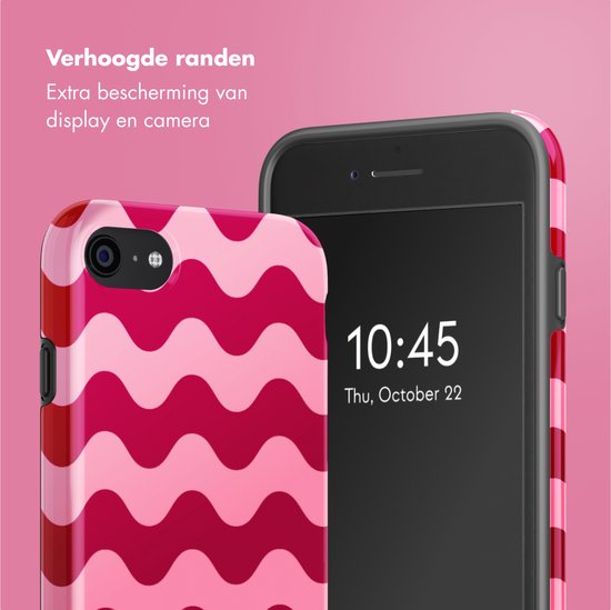 Roze en rode golvende lijn patronen met verhoogde randen voor extra bescherming.