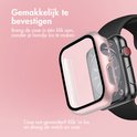Rosegouden smartwatch case, die gemakkelijk te bevestigen is aan een Apple Watch.
