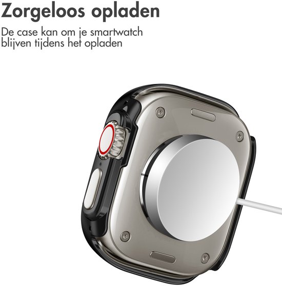Screen protector - Geschikt voor Apple Watch Ultra / Ultra 2 / Ultra 3 - 49 mm - Full Cover Hard Case / Beschermend Hoesje - Zwart