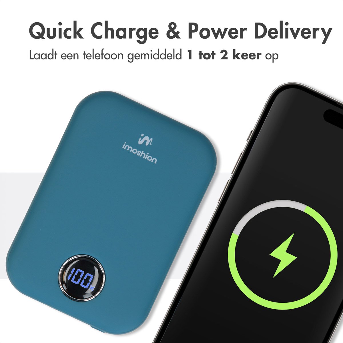 imoshion Draadloze Powerbank 10000 mAh Donkerblauw 22.5W - afbeelding 2
