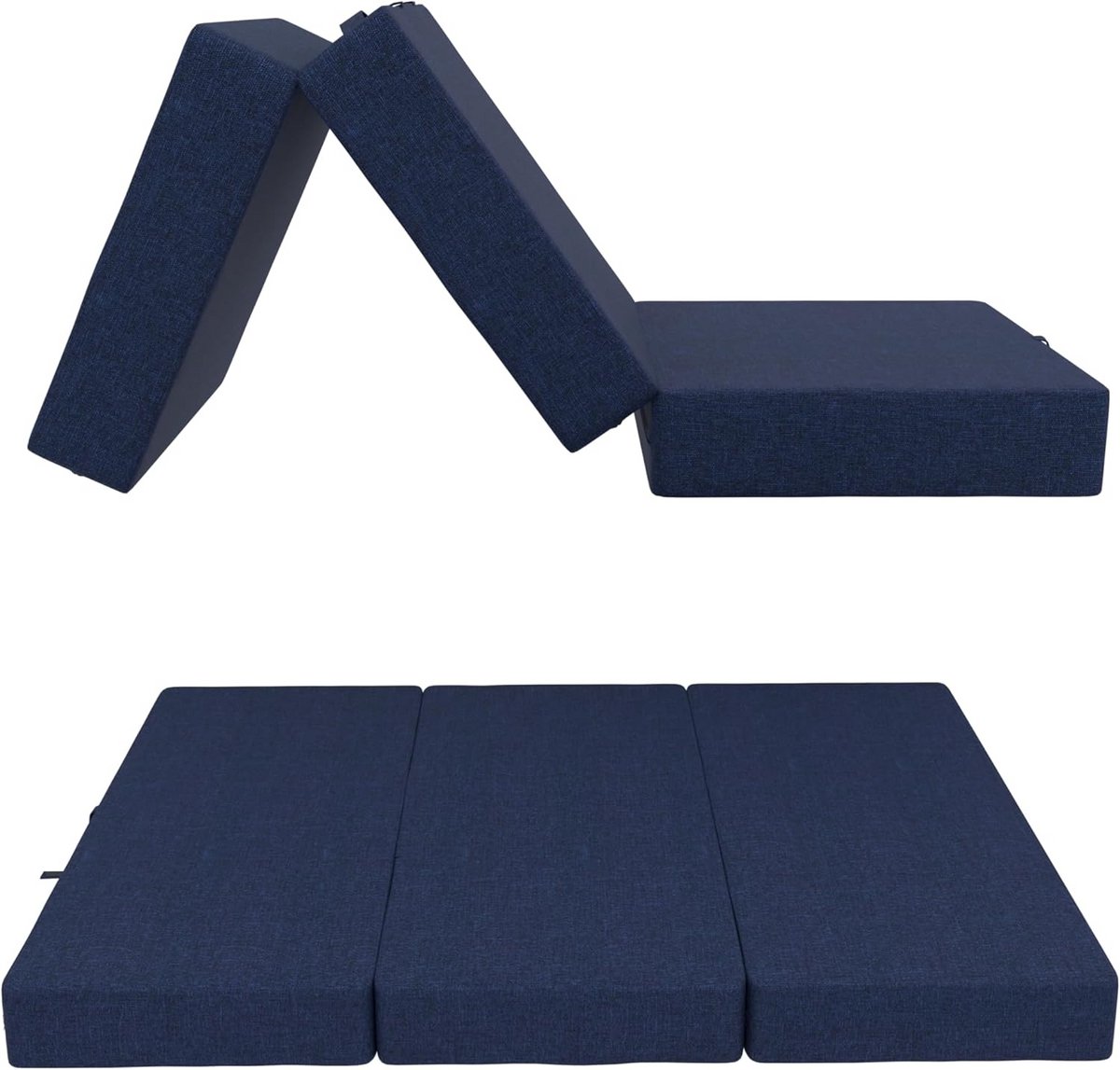 Vouwmatras Camping Matras 80 x 195 cm - 3-delig Opvouwbaar Gastenmatras