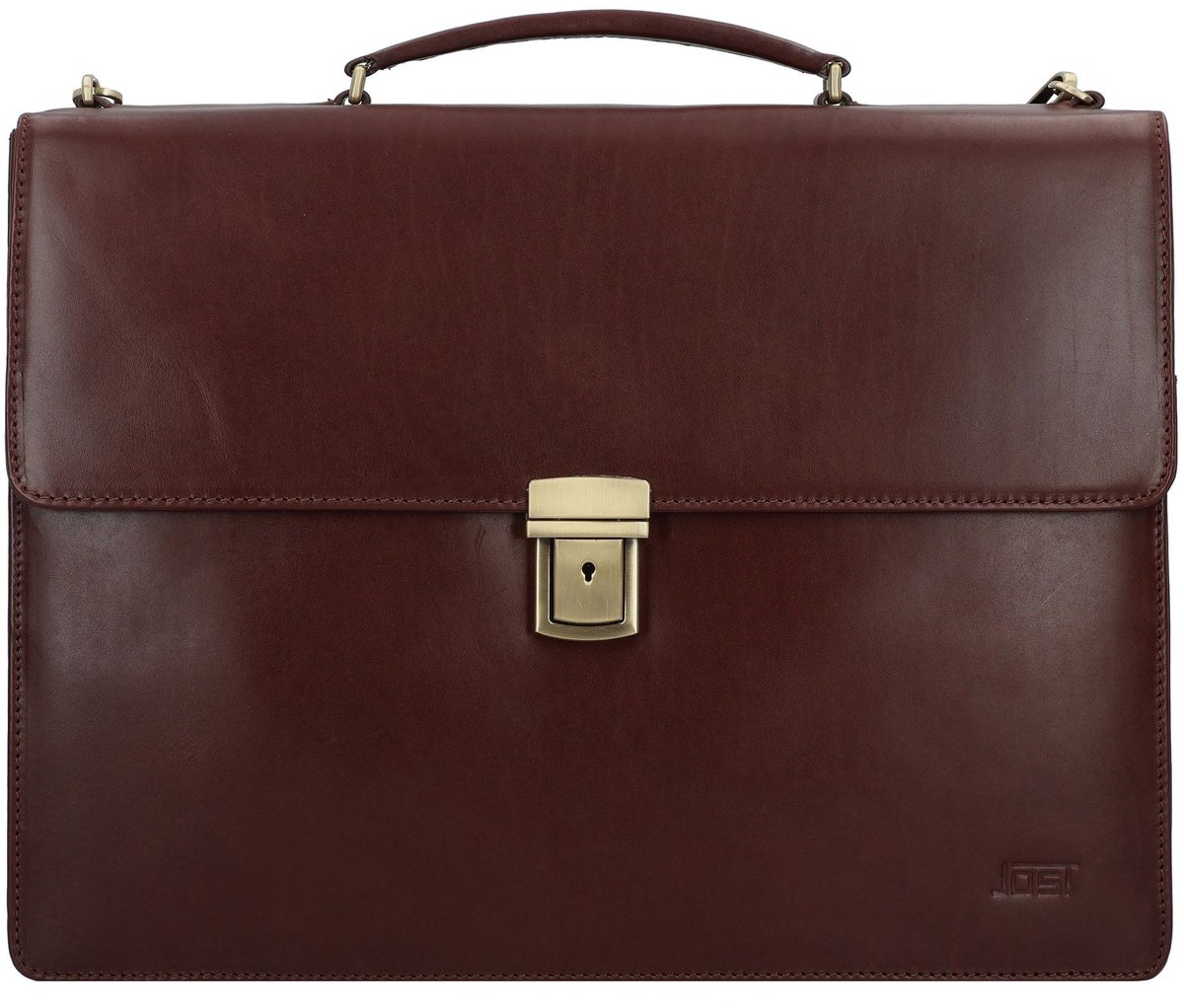 JOST Leren Afzonderlijke gevallen Business tas met laptopvak Briefcase Red Brown Donkerbruin