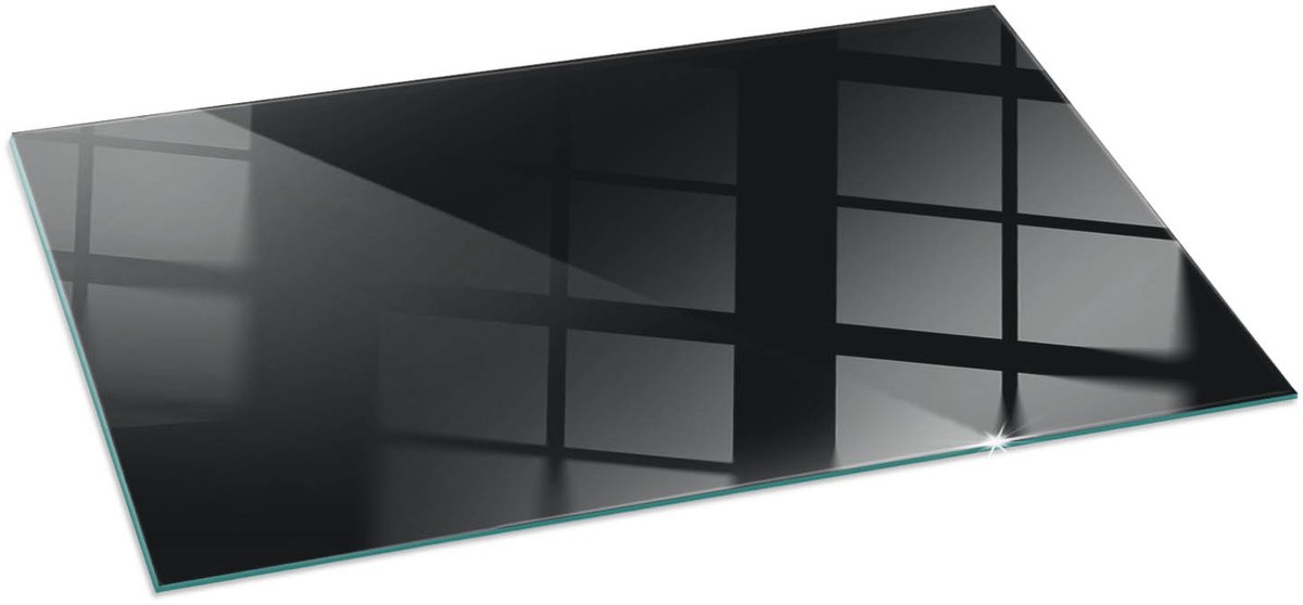 Wallfluent Kachel Vloerplaat - Zwart Onderplaat Kachel - 100x50 cm - Rechthoek Plaat Voor Onder Houtkachel - Effen Kleur Vloerplaat Voor Kachel90 cm