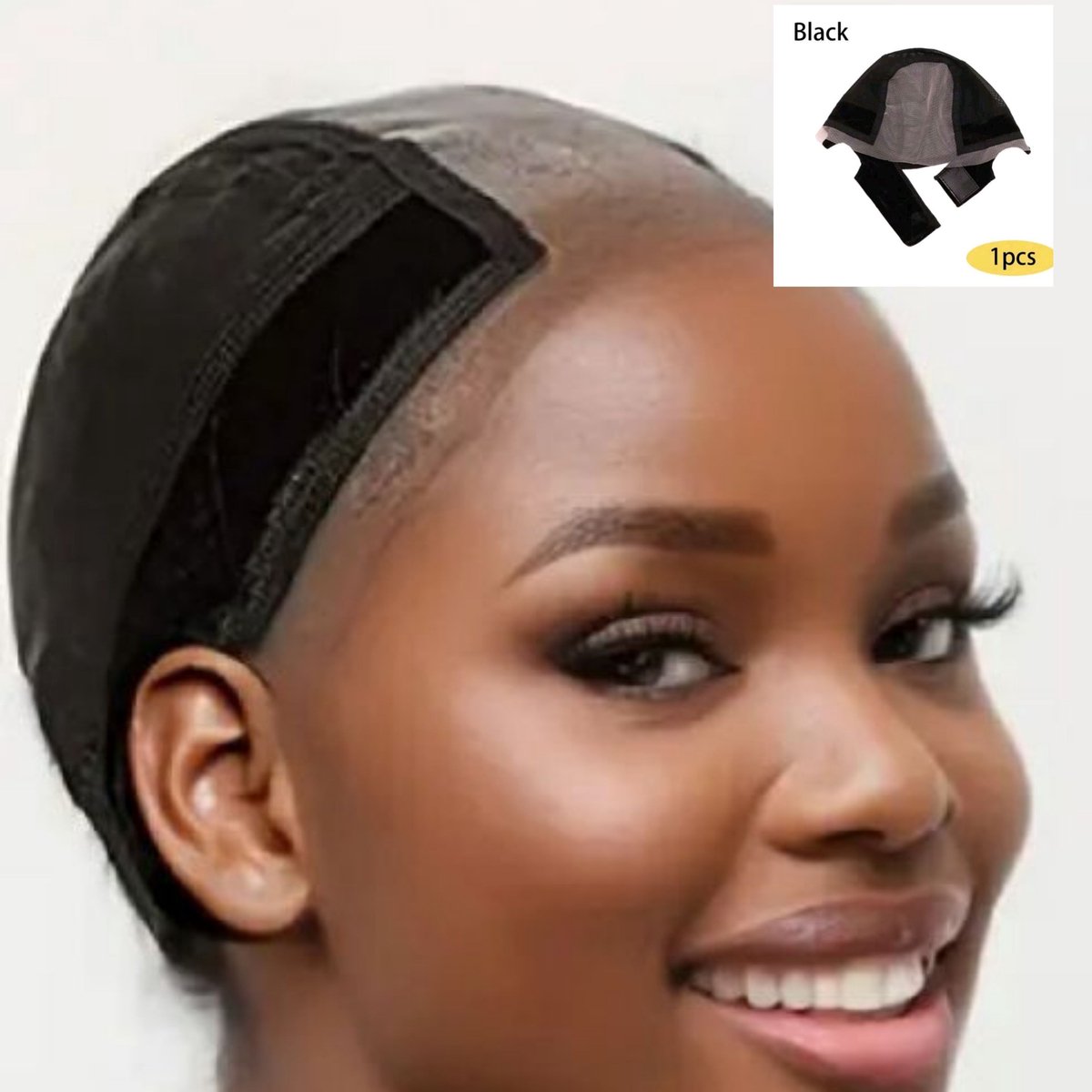 Frazimashop Anti-Slip Verstelbare Pruik Cap met HD Lace Closure – Natuurlijke Haarlijn & Comfort- Zwart