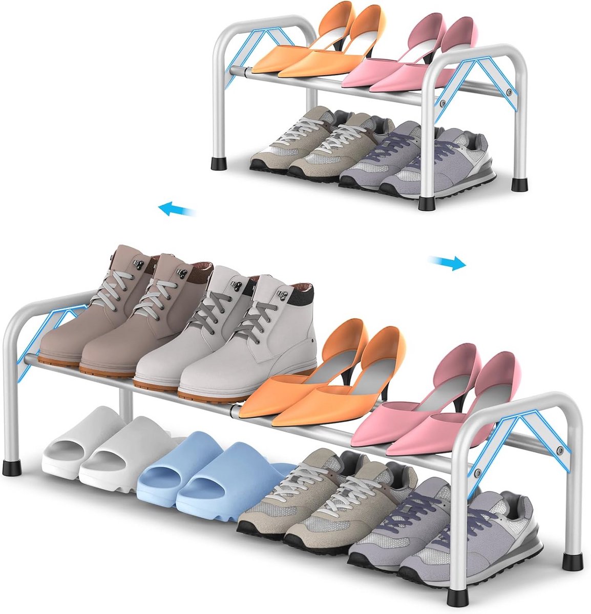 Schoenenrek voor Kast en Entree - Stevige Witte Schoenenorganizer