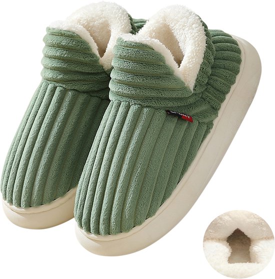 Katoenen schoenen - XXXL - Maat 46-47 - Binnenlengte 27,5 cm - Valt klein - Meet uw voetlengte om uw maat te kiezen - Pantoffels - Warm en comfortabel - Katoenen pantoffels - Antislip voor herfst en winter - Lichtgewicht en ademend