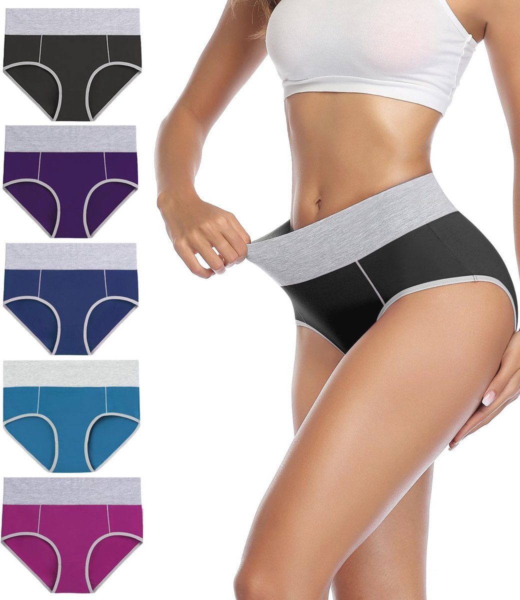 Hoge Taille Dames Onderbroeken - 5 Stuks Katoenen Slipjes