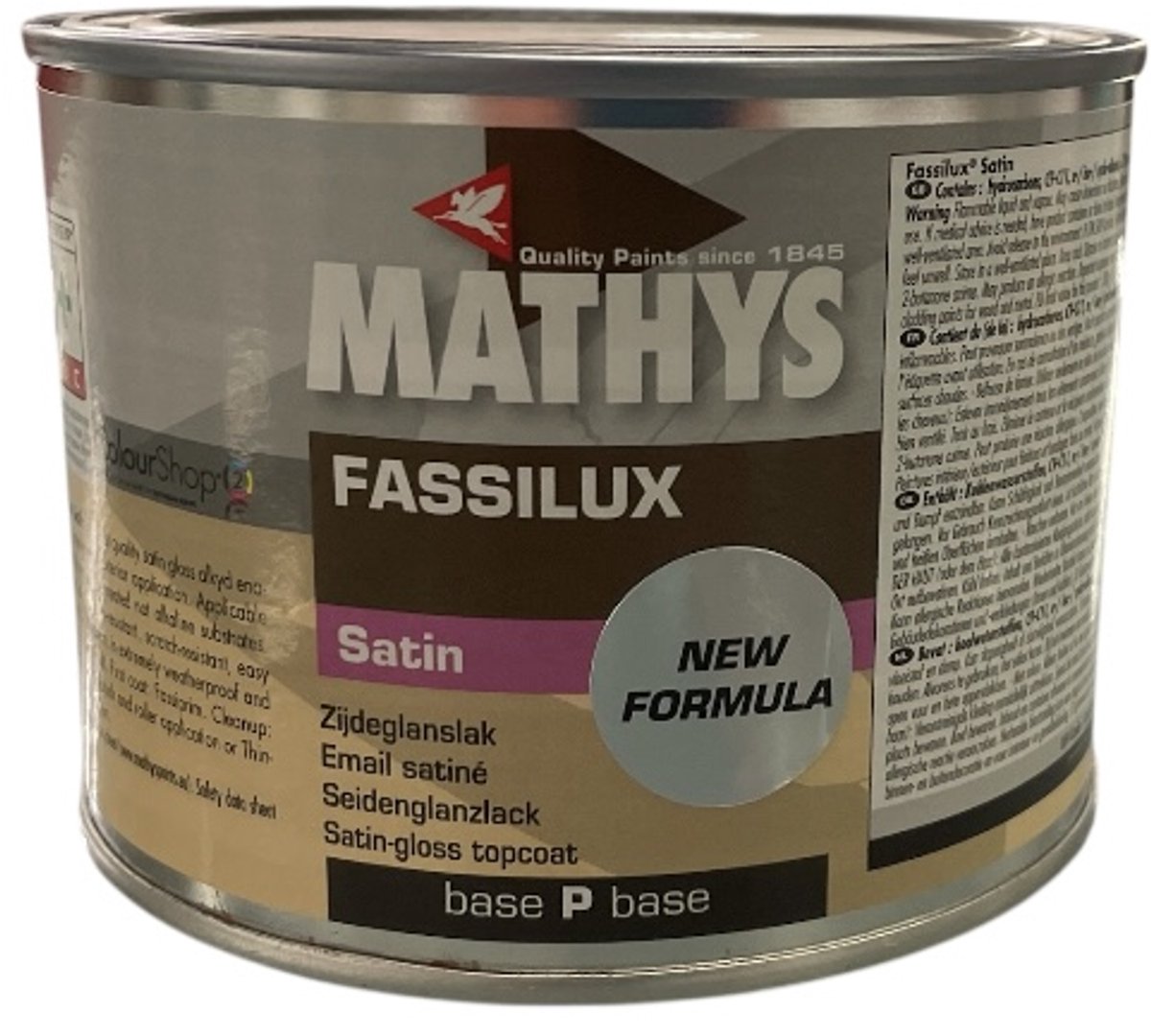 Mathys Fassilux Satin - Zijdeglanslak solventbasis - Binnen en buiten houtwerk - 0.50 L - RAL 7039 Quartsgrijs