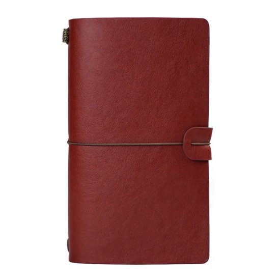 longziming -Vintage Lederen Travel Journal – Navulbaar Notitieboek met Gelinieerde Pagina’s – Handgemaakt Dagboek voor Reizen, Schrijven & Notities – Bordeauxrood