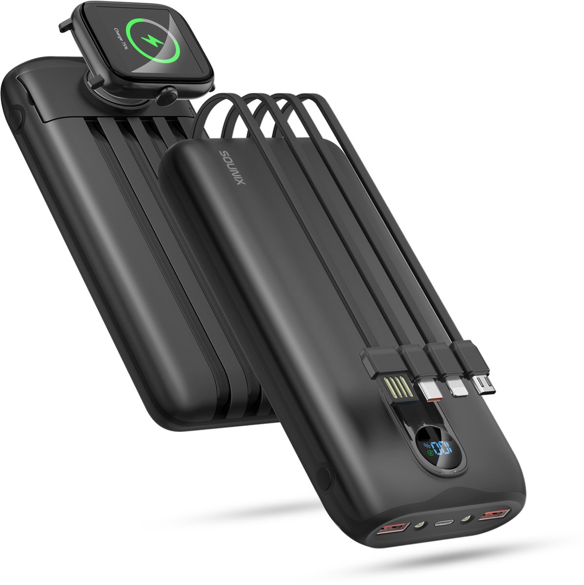 Sounix Powerbank 30.000 mAh - 22.5W Snellader - Ingebouwde - Sounix - €28,48
